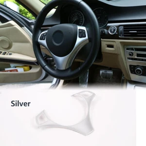 Silber Lenkradrahmen Dekor Abdeckung Blende für BMW E90 3er 2005-2012 - Bild 1 von 12