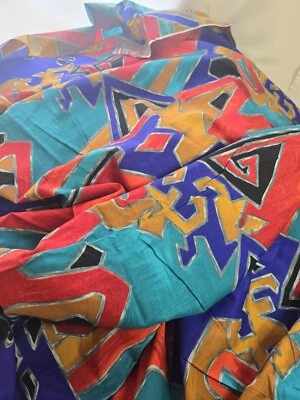 Cranston Print Works Fabric 120" X 42" MODERN AZTEC SOUTHWEST RARE SHOW STOPPER - Image 1 of 4