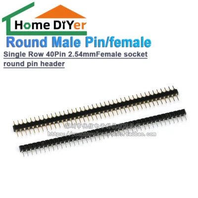 Einreihige 40-polige 2,54-mm-Rundstiftleiste/Buchsenleiste/Rundstiftleiste - Image 1 of 4