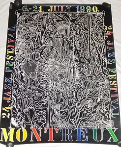 PÓSTER original 1990 del Festival de Jazz de Montreux 39 x 27,5 Bernhard Luginbühl - Imagen 1 de 7