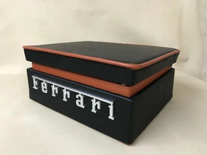 Bespoke Ferrari watch/Jewellery box/ desk tidy in Black & Tan Italian leather - Picture 1 of 9