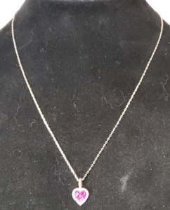 Kate Spade New York Spell It Out Pink Heart Mini Pendant Rose Gold Necklace J0 - Picture 1 of 3