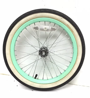 16" Bicycle Front Blue Wheel with 1.95" Whitewall Tire Kids Bike #B94 - Image 1 of 3