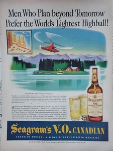 1943 Seagram's V.O. Canadian whiskey men plan tomorrow whiskey bottle vintage ad - Picture 1 of 1