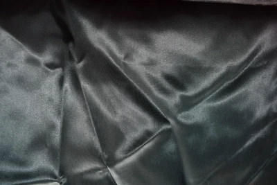 DARK GREEN SOLID 100%  POLYESTER  SATIN  FABRIC 34X45 INCHES - Image 1 of 3