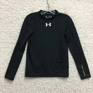 Under Armour Shirt Extra Large Youth Black Compression Coldgear Long Sleeve Boys - Picture 1 of 10