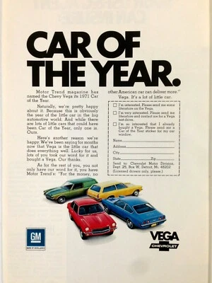 Chevrolet Vega 1971 anuncio impreso  Foto 1 de 2