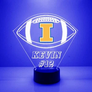 Illinois Fighting Illini Personalized Light,College Football LED Sports Fan Lamp - Picture 1 of 7