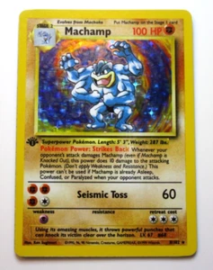 Carta Pokemon Gioco 1999 Machamp Holo 1° Edizione #8/102 LP - EX/NrMt - Foto 1 di 2