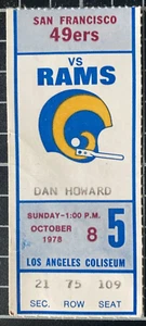 Los Angeles Rams vs San Francisco 49ers Ticket Stub October 8, 1978 Football - Picture 1 of 2