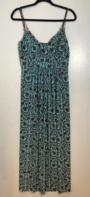 Maxi Vestido American Living Babydoll Hada Talla 10 Azul Boho Solero Verano Foto 1 de 4