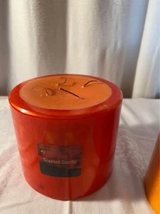 Neu 4 Docht Orange Nelke Duftkerze 5" groß - Bild 1 von 3