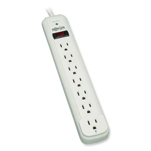 Tripp Lite TLP712 Surge Suppressor, 7 Outlets, 12 ft Cord, 1080 Joules, Light Gr - Picture 1 of 10