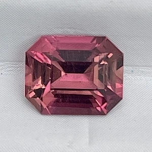 100 % natürlicher rosa Turmalin 1,17 kt Smaragdschliff Augen sauber lose Edelstein - Bild 1 von 9