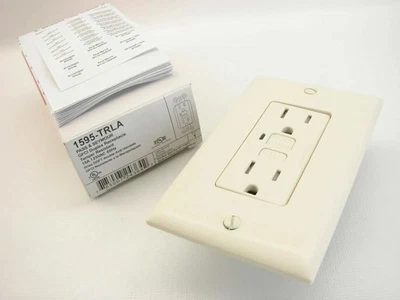 Legrand - 1595-TRLA Tamper Resistant GFCI Duplex Receptacle Lt. Almond t59 Pass - Photo 1/3