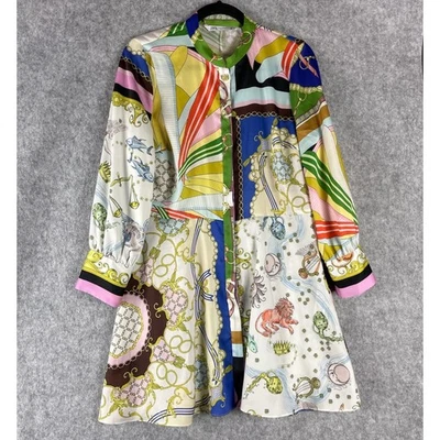 Zara атласный носовой платок платье женщин средний зодиак Artsy яркий максималист - Изображение 1 из 4