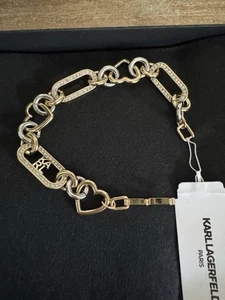Karl Lagerfeld Paris Gold/Silver -Tone Bracelet With Heart - Picture 1 of 6