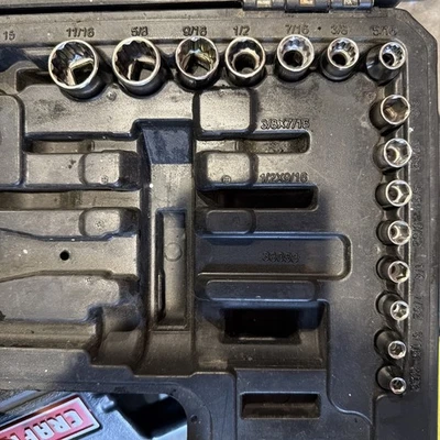 Craftsman USA 3/8" 1/4” Drive 15 Piece SAE Socket Set Great Condition - Image 1 of 4