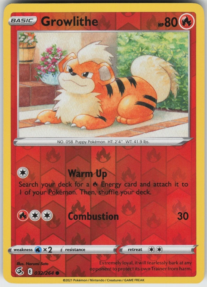 PO-06 Reverse Holo Growlithe 032/264 SWSH08: Fusion Strike - Image 1 of 1