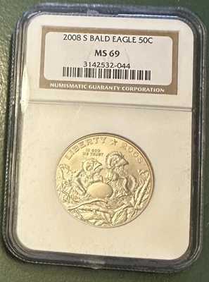 2008 S Bald Eagle Commemorative Half Dollar NGC MS-69 - Image 1 of 2