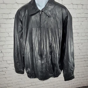 Chaqueta Bomber De Colección Steve & Barry's Imitación Cuero Cremallera Completa Bolsillo Interior Talla XXL - Imagen 1 de 18