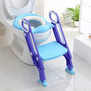 Fully Adjustable Kids Potty Training Seat with Step Stool BLUE & PURPLE - Picture 1 of 6