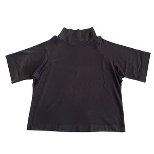 BRYN WALKER XL Boho Bamboo Kimono Sleeve Tunic Cowl Minimalist Gray Cotton USA - Picture 1 of 8