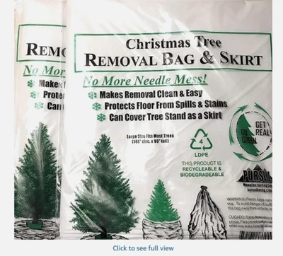 Christmas Tree Disposal and Storage Bag - Fits Trees to 9-Feet 5-Inches 2 PK - Image 1 of 2