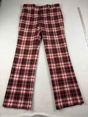 Vintage Pendleton Plaid Wool Pants Adult Size 38x34 Red Blue Plaid USA 80s - Image 1 of 4