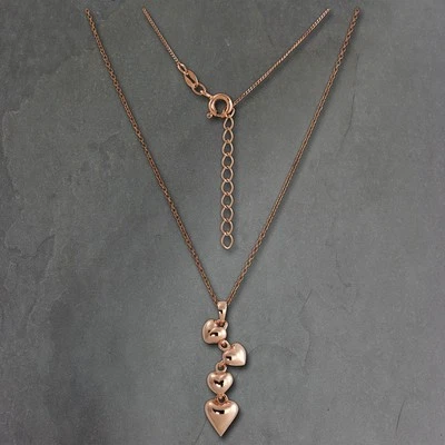 Collana Silberdream In Argento 925 Placcata Oro Rosa 47Cm Cuori SDK50644E - Immagine 1 di 4