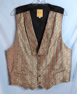 VTG WAH MAKER Wahmaker Satin Vest WESTERN DRESS RANCH WEAR Cowboy Fancy! SZ XL - Image 1 of 4