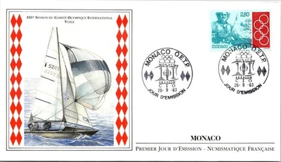 摩纳哥 FDC 1993 101 会议奥林匹克帆船委员会 - A03286 — 第 1/2 张图片