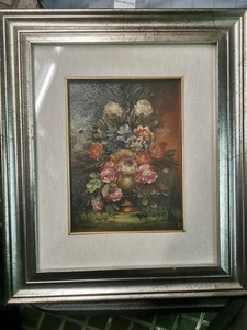 QUADRO VASO FIORI OLIO SU TELA FIRMATO VICI CICALA CON AUTENTICA - Foto 1 di 2