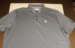 Penguin By Munsingwear Polo Shirt Mens XXL Blue Animal AOP S/L Golf Peformance - Picture 1 of 11