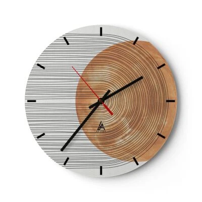 Orologio da Parete in Vetro 40x40cm Boho Sole Minimalismo Moderno Silenzioso - Immagine 1 di 4