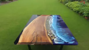 Epoxy table/ Stunning Epoxy Resin Center Table – Custom Live Edge Wood Table top - Picture 1 of 15