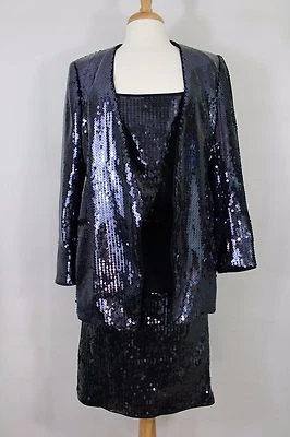 De Colección ESCADA por Margaretha Ley Para Mujer 3 Piezas Lentejuelas Falda Traje Tanque Talla 42/38 Foto 1 de 4