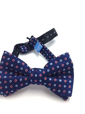 115 美元 Countess Mara 男式圆点蓝色红色休闲领结可调节领结 — 第 1/3 张图片