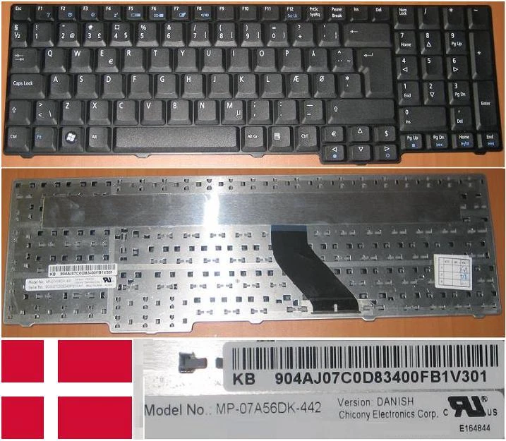 Tastiera qwerty Danese Acer 7000 9400 9410 MP-07A56DK-442 90.4AJ07.C0D Nero - Immagine 1 di 1