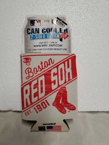 Boston Red Sox Vintage Design Can Cooler 12oz Collapsible Koozie- Two Sided NEW Cover