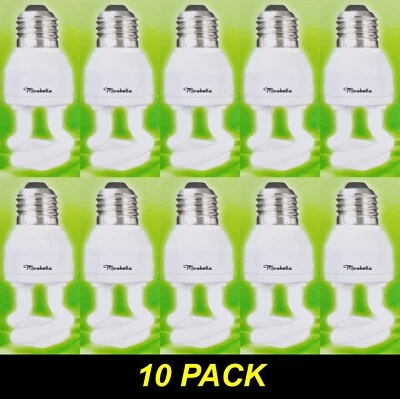 10 x 5W Warm White Light Globes Bulbs Lamp 2700K E27 Screw ES Compact Fluoro CFL - Image 1 of 4