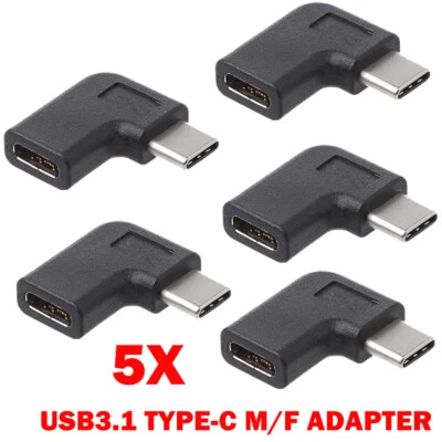 5x 90 Grados Ángulo Recto USB 3.1 Tipo C Macho a Hembra USB-C Convertidores Adaptadores Foto 1 de 4