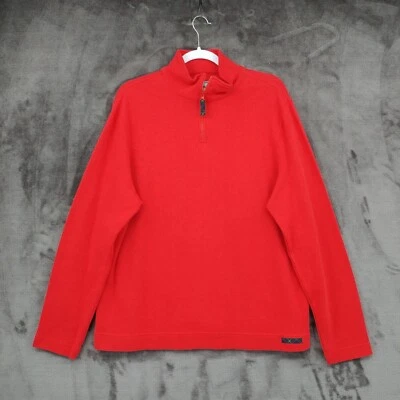 Suéter Pendleton 1/4 Cremallera Rojo Algodón Tejido Cuello Simulado Mujer XL Pullover Informal Foto 1 de 4