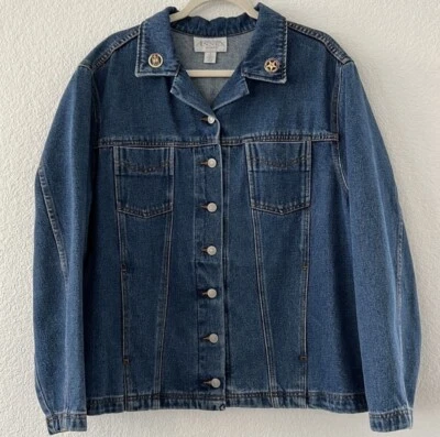 Jean Jacket with Vintage Rodeo Pins From San Antonio/Ft Worth Texas Western 1X - Image 1 of 4