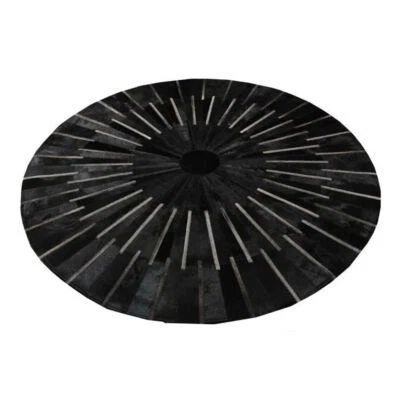Premium Cowhide Round Rug – 100% Leather, 5 ft Hair‑On Floor Accent - Image 1 of 3