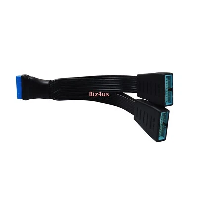 19Pin/20Pin USB 3.0 Extension Cable 15CM Motherboard USB Splitter Flat Cable - Image 1 of 4