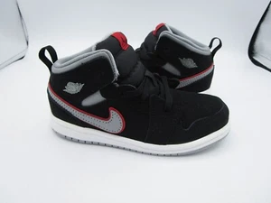 Air Jordan 1 Mid TD Toddler 10C Black/Particle Gray Sneakers Shoes 640735-060 - Picture 1 of 10
