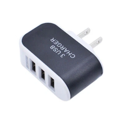 交流电壁式插座转USB端口电源适配器三插槽3插槽充电器美国插头 — 第 1/4 张图片