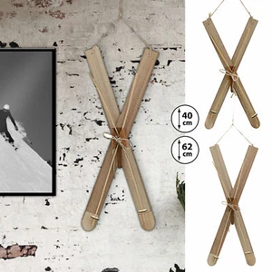 Deko Skipaar Hängend H:40 / 62 Holz Ski Winterdeko Weihnachten Deko Skihütte - Bild 1 von 9