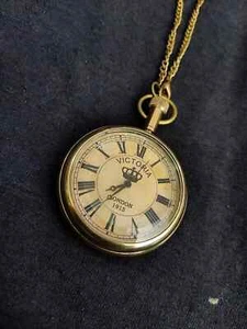 Nautical Vintage American Elgin Look Collectible Antique 2" Brass Pocket Watch - Picture 1 of 4